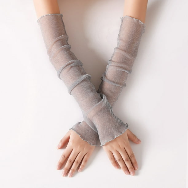 Women Summer Mesh Ice Silk Gloves Sleeve Driving Sun Protection Long Arm Glove B Women Summer Mesh Ice Silk Gloves Sleeve Driving Sun Protection Long Arm Glove B